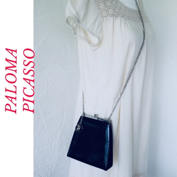 Paloma Picasso Handbags - BLACK PATENT LEATHER PALOMA PICASSO CROSSBODY BAG